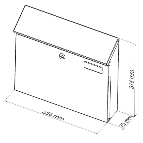 Glori ir Ko PD968 pašto dėžutė lauko 31.7 cm ilgio image 2