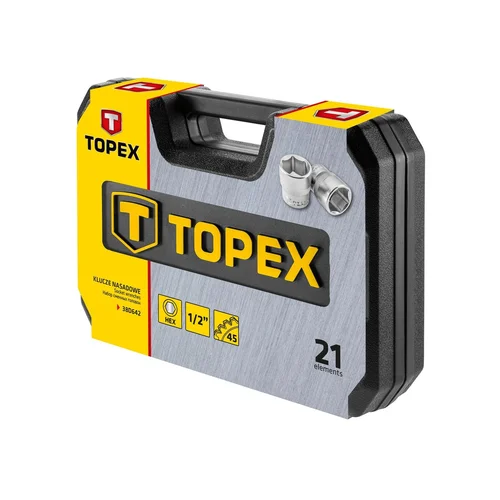 TOPEX 1/2\" CV raktų ir galvučių komplektas, 21 vnt. image 2