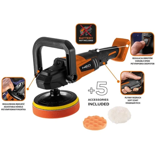 Neo Tools 04-602 Akumuliatorinis poliruoklis 18V 150 mm image 3
