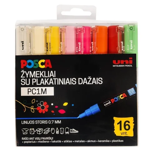 Posca PC-1M markerių rinkinys, 16 vnt. image 1