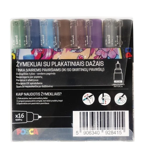 Posca PC-1M markerių rinkinys, 16 vnt. image 2