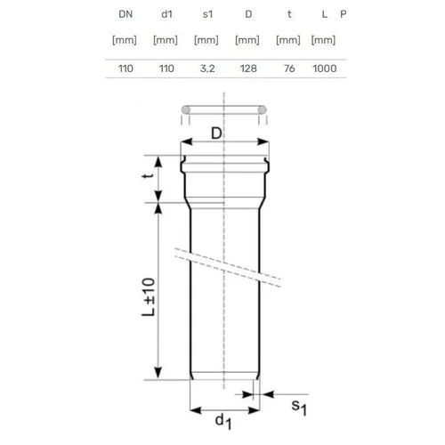Magnaplast Lauko kanalizacijos vamzdis Ø 110 mm SN4 1 m image 2