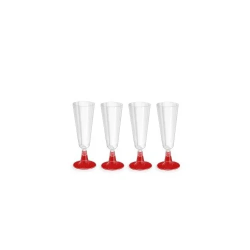 Algon Taurės plastikinės daugkartinės raudona kojelė, 150 ml, 4 vnt image 2