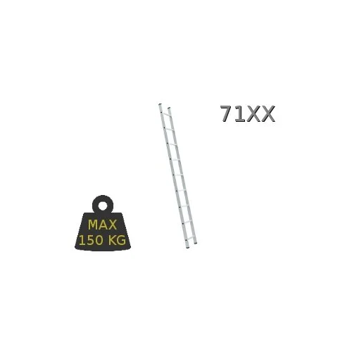 EUROSTYL aliuminės kopėčios atremiamos, 18 pakopų, 512 cm, su stabilizatoriumiumi image 1