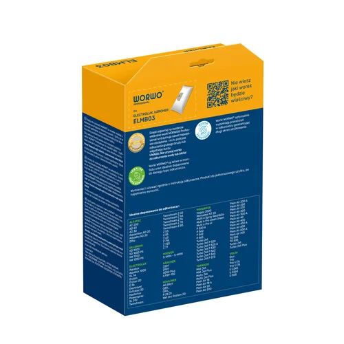 WORWO ELECTROLUX E26 / ELMB03K dulkių siurblių maišeliai image 2