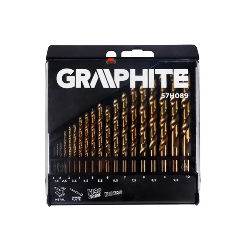 GRAPHITE Grąžtų komplektas HSS-Co 1.0–10.0 mm / 19 vnt. image 2