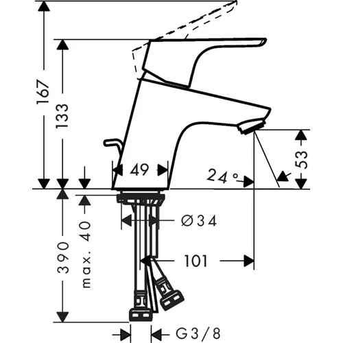 Hansgrohe Focus 31539000 praustuvo maišytuvas Chromo image 2