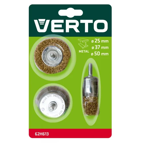VERTO 62H613 Šepetėlių komplektas gręžtuvui, 3 vnt. image 2