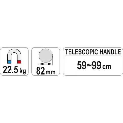 YATO magnetinis teleskopinis kotas Ø82 mm 590–990 mm 22,5 kg image 3