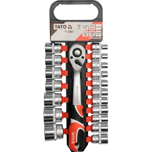 Yato YT-38681 1/2" CrV įrankių rinkinys 19 vnt. image 1