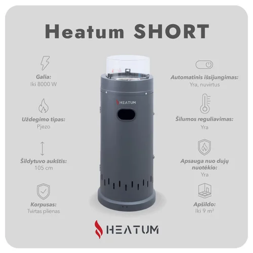 Heatum SHORT dujinis šildytuvas image 2