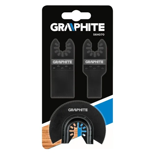 GRAPHITE 56H070 Daugiafunkcinio įrankio geležtės, medžiui, 3 vnt. image 2