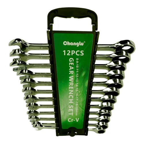 CHANGLU TOOLS Kombinuotų raktų su terkšle rinkinys 12 vnt. (8–19 mm) image 1