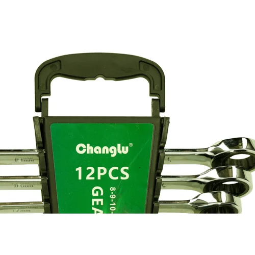 CHANGLU TOOLS Kombinuotų raktų su terkšle rinkinys 12 vnt. (8–19 mm) image 2