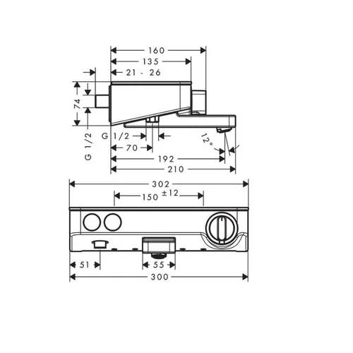 Hansgrohe ShowerTablet Select 300 termostatinis vonios maišytuvas Balta/chromo image 3
