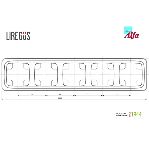 Penkiavietis rėmelis LIREGUS ALFA, baltos spalvos image 2