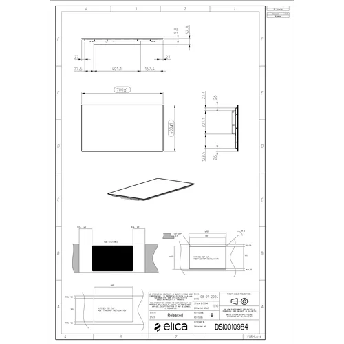 Elica RATIO 702 BL PRF0183888 indukcinė kaitlentė 70 cm Juoda image 2