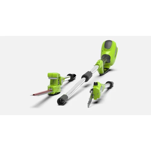 GreenWorks G24PSH 24V gyvatvorių genėtuvo ir aukštapjovės komplektas image 1