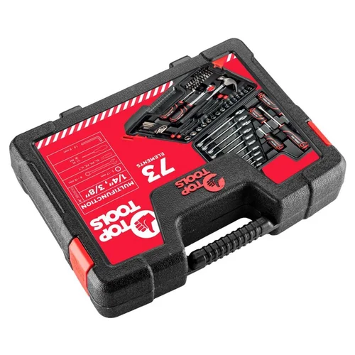 Top Tools 38D500 galvučių ir raktų komplektas, 1/4", 3/8", 73 vnt. image 2