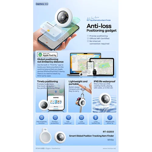 Remax RT-G2303 Anti-Lost Device Baltas image 3