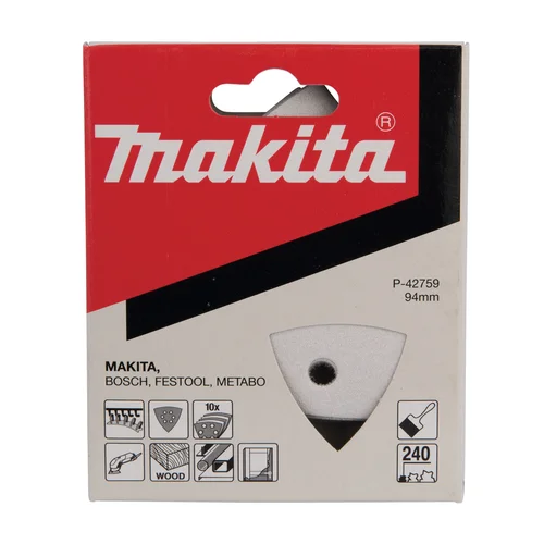 Makita P-42759 K240 trikampio šlifavimo popierius, 10 vnt., BO4565 kibusis image 2