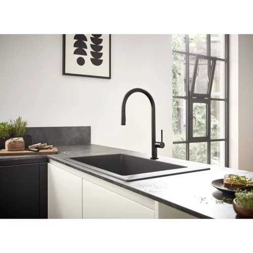 Hansgrohe Talis M54 72801670 su ištraukiama žarna, Juodas matinis image 3
