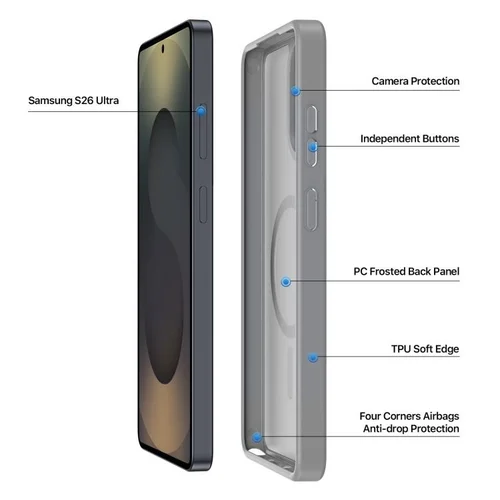 Dėklas Dux Ducis Yind MagSafe Samsung S948 S26 Ultra Pilkas image 3