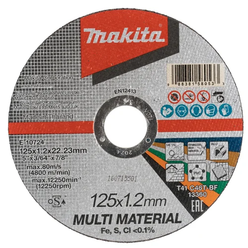 Makita E-10724 pjovimo diskas, 125X1,2x22.23mm, MULTI MATERIAL image 1