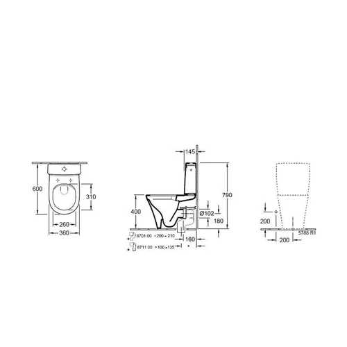 Villeroy & Boch 4625H201 Pastatomas 360x600 Balta image 2