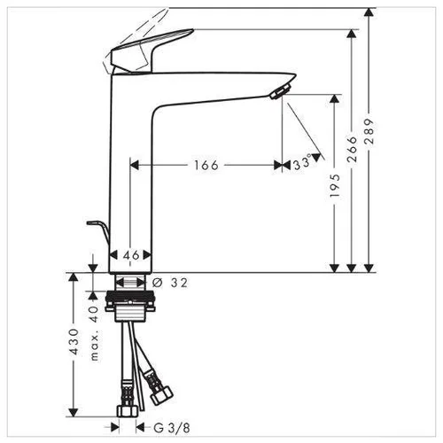 Hansgrohe Logis 71090000 Praustuvo maišytuvas image 2