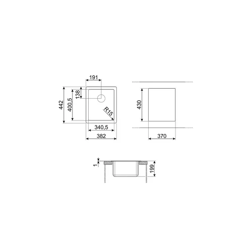 Smeg VFU34SFR Virtuvės plautuvė, trigubo montavimo galimybė image 2