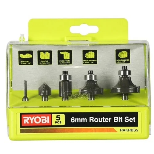Frezų rinkinys RYOBI RAKRBS5, 6 mm, 5 vnt. image 1