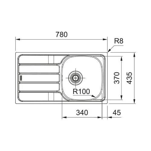 Franke Spark SKL 611-78/44 780×435 mm Nerūdijantis plienas image 3
