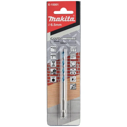 Makita E-15001 TCT grąžtas įvairioms medžiagoms, 6,5x100 mm, 1/4" image 2