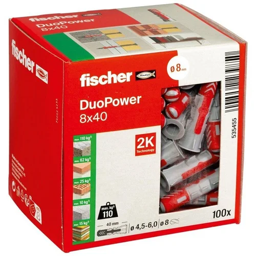 Fischer DuoPower kaištis 40x8 mm, 100 vnt. image 2