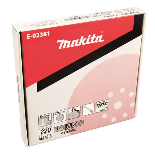 Šlifavimo popierius Makita E-02381, 225 mm K240 (25 vnt.) DSL800 image 2