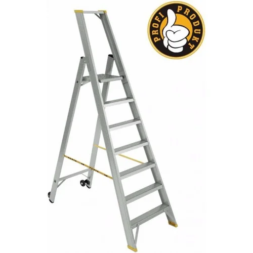 FORTE Kopėčios aliuminės vienpusės, 6 pakopos, 127-210cm image 1