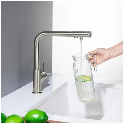 BlueWater Royal nerūdijančio plieno spalvos virtuvinis maišytuvas image 3