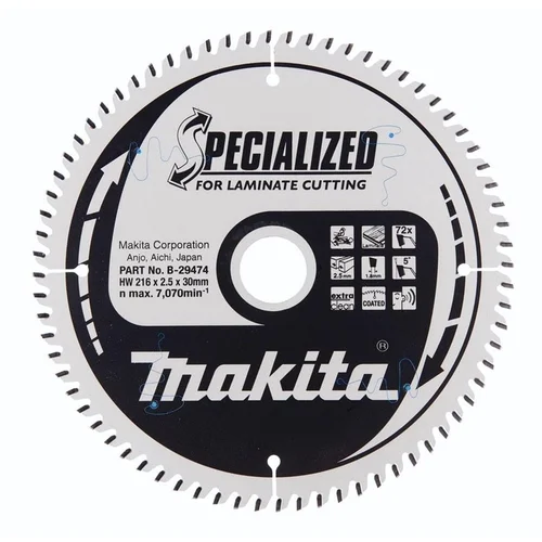 Makita B-29474 Pjovimo diskas 216x2.5x30mm 5° T72 image 1