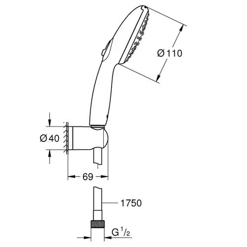 Grohe Vitalio Start 27950001 chromas Rankinis dušas 2 srovių tipai image 2