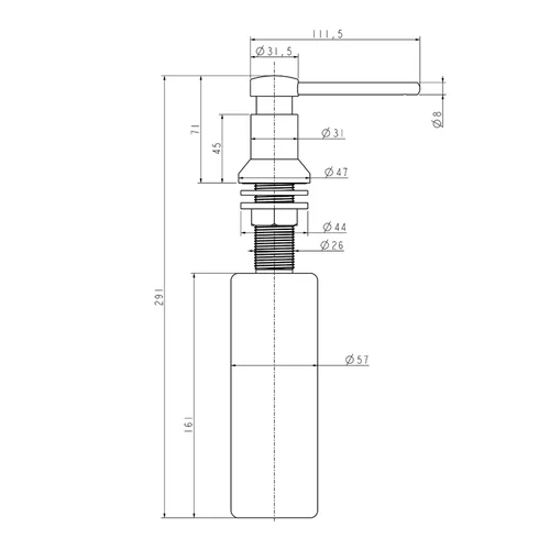 Skysto muilo dozatorius plautuvei HELIKA DH-002, plieno spalvos image 3
