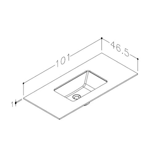 Kame Universal WP/10-3/H18-P3 praustuvas, 100 cm, Žemės akmens HPL image 2
