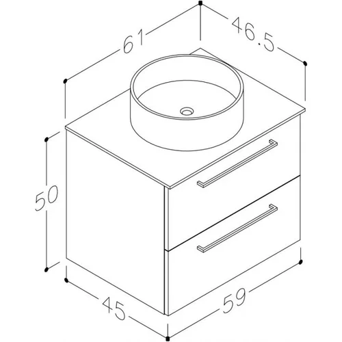 Raguvos Baldai JOY 61 cm Apatinė spintelė, Šviesus ąžuolas, 1251332352 image 2