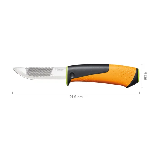 Fiskars Peilis su dilde ant ašmenų + dėklas su galąstuvu image 2
