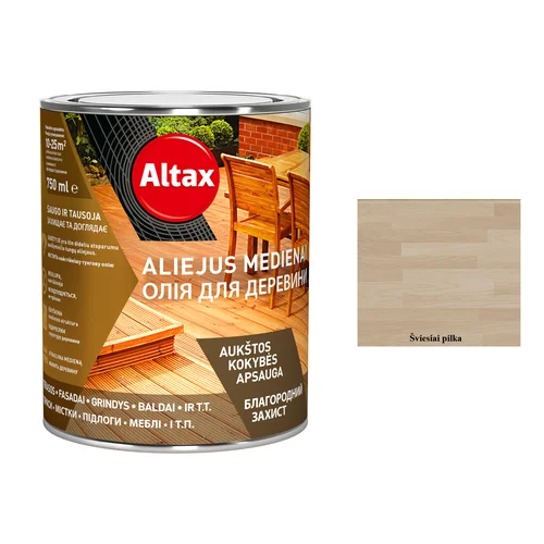 ALTAX aliejus medienai, 0,75 l, šviesiai pilka sp. image 1