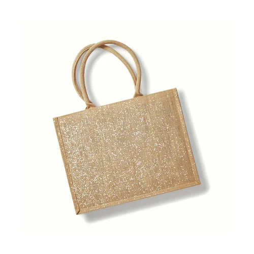 Džiuto W437 pirkinių krepšys - One Size, Natural/Gold image 1