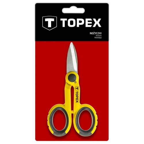 TOPEX Žirklės 140 mm, nerūdijančio plieno, dviejų komponentų rankenos image 2