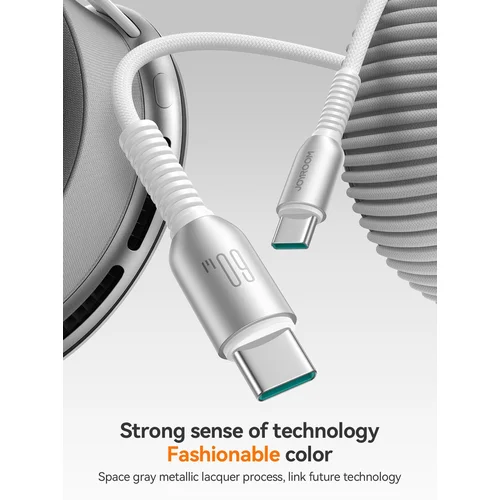 Joyroom S-A51 USB-C į USB-C kabelis 60W 1,2 m Pilkas image 3