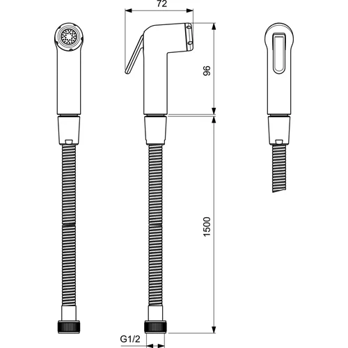 Ideal Standard BC180AA Bidetės galvutė, su metaline 1500 mm žarnele image 2