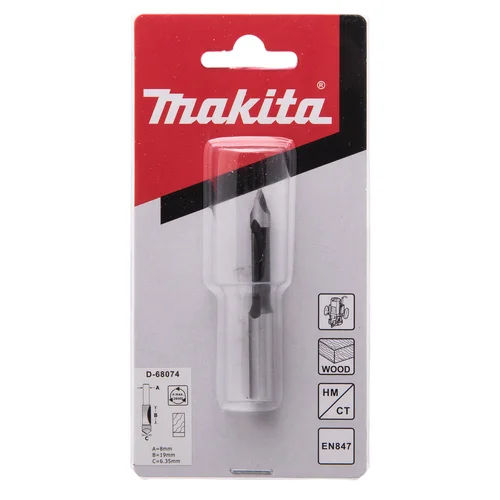 Makita D-68074 lovelių freza, 6,4×19 mm, 8 mm šaknies skersmuo image 2